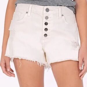 Kut from the Kloth High Waist White Denim Shorts